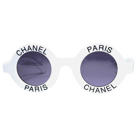 chanel paris white round sunglasses|Shop Used Chanel Sunglasses .